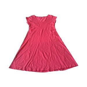 Toad&Co Nena Dress Womens Medium Pink Organic Cotton Tencel A-Line T1772507